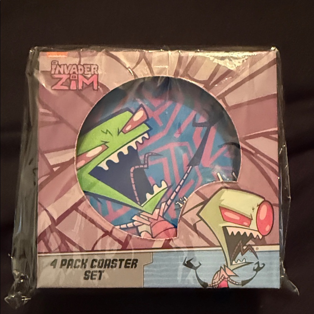 🖤NWT NICKELODEON INVADER ZIM HEAVY COASTERS SET OF 4🖤